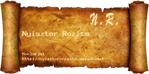 Nyisztor Rozita névjegykártya
